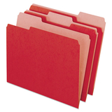 Pendaflex PFX04311 Earthwise Recycled Colored File Folders, 1/3 Cut Top Tab, Letter, Red, 100/box