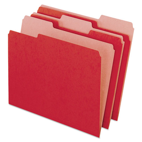 Pendaflex PFX04311 Earthwise by Pendaflex 100% Recycled Colored File Folders, 1/3-Cut Tabs: Assorted, Letter Size, 0.5" Expansion, Red, 100/Box