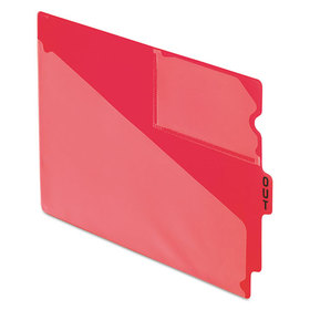 Pendaflex PFX13541 Colored Poly Out Guides with Center Tab, 1/3-Cut End Tab, Out, 8.5 x 11, Red, 50/Box