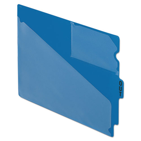 Pendaflex PFX13542 Colored Poly Out Guides with Center Tab, 1/3-Cut End Tab, Out, 8.5 x 11, Blue, 50/Box