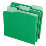Pendaflex PFX15213BGR Colored File Folders, 1/3 Cut Top Tab, Letter, Green/light Green, 100/box