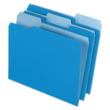Pendaflex PFX15213BLU Colored File Folders, 1/3 Cut Top Tab, Letter, Blue/light Blue, 100/box