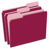 Pendaflex PFX15213BUR Colored File Folders, 1/3 Cut Top Tab, Letter, Burgundy/light Burgundy, 100/box