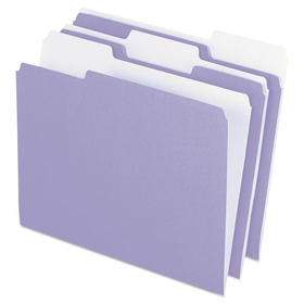 Pendaflex PFX15213LAV Colored File Folders, 1/3-Cut Tabs: Assorted, Letter Size, Lavender/Light Lavender, 100/Box