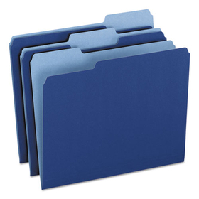 Pendaflex PFX15213NAV Colored File Folders, 1/3-Cut Tabs: Assorted, Letter Size, Navy Blue/Light Blue, 100/Box