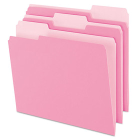 Pendaflex PFX15213PIN Colored File Folders, 1/3-Cut Tabs: Assorted, Letter Size, Pink/Light Pink, 100/Box