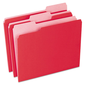 Pendaflex PFX15213RED Colored File Folders, 1/3-Cut Tabs: Assorted, Letter Size, Red/Light Red, 100/Box