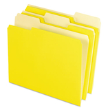 Pendaflex PFX15213YEL Colored File Folders, 1/3 Cut Top Tab, Letter, Yellow, Light Yellow, 100/box