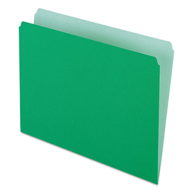 Pendaflex PFX152BGR Colored File Folders, Straight Tabs, Letter Size, Green/Light Green, 100/Box
