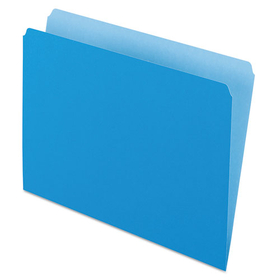 Pendaflex PFX152BLU Colored File Folders, Straight Tabs, Letter Size, Blue/Light Blue, 100/Box
