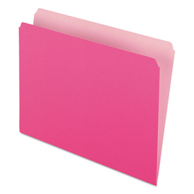 Pendaflex PFX152PIN Colored File Folders, Straight Tabs, Letter Size, Pink/Light Pink, 100/Box