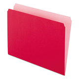 Pendaflex PFX152RED Colored File Folders, Straight Cut, Top Tab, Letter, Red/light Red, 100/box