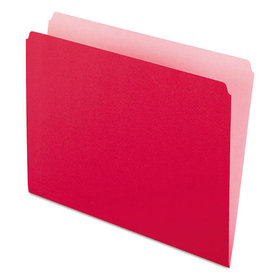 Pendaflex PFX152RED Colored File Folders, Straight Tabs, Letter Size, Red/Light Red, 100/Box