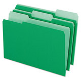 Pendaflex PFX15313BGR Colored File Folders, 1/3 Cut Top Tab, Legal, Green/light Green, 100/box