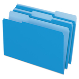 Pendaflex PFX15313BLU Colored File Folders, 1/3 Cut Top Tab, Legal, Blue/light Blue, 100/box