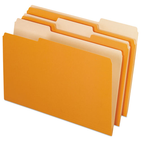 Pendaflex PFX15313ORA Colored File Folders, 1/3-Cut Tabs: Assorted, Legal Size, Orange/Light Orange, 100/Box