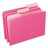 Pendaflex PFX15313PIN Colored File Folders, 1/3-Cut Tabs: Assorted, Legal Size, Pink/Light Pink, 100/Box
