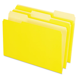 Pendaflex PFX15313YEL Colored File Folders, 1/3-Cut Tabs: Assorted, Legal Size, Yellow/Light Yellow, 100/Box