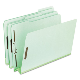 Pendaflex PFX17187 Pressboard Folders, 2 Fasteners, 3" Expansion, 1/3 Tab, Legal, Green, 25/box