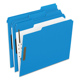 Pendaflex PFX21301 Colored Classification Folders with Embossed Fasteners, 2 Fasteners, Letter Size, Blue Exterior, 50/Box