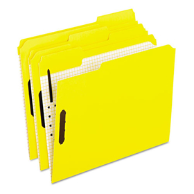 Pendaflex PFX21309 Colored Classification Folders with Embossed Fasteners, 2 Fasteners, Letter Size, Yellow Exterior, 50/Box