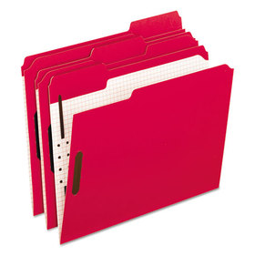 Pendaflex PFX21319 Colored Classification Folders with Embossed Fasteners, 2 Fasteners, Letter Size, Red Exterior, 50/Box
