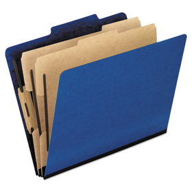 Pendaflex PFX2257BL Six-Section Colored Classification Folders, Legal, 2/5 Tab, Blue, 10/box