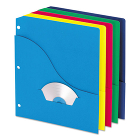 Pendaflex PFX32900 Wave Slash Pocket Project Folders, 3 Holes, Letter, Five Colors, 10/pack