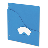Pendaflex PFX32902 Slash Pocket Project Folders, 3-Hole Punched, Straight Tab, Letter Size, Blue, 25/Pack