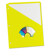 Pendaflex PFX32909 Essentials Slash Pocket Project Folders, 3 Holes, Letter, Yellow, 25/pack