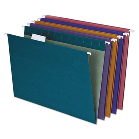 Pendaflex PFX35117 Earthwise by Pendaflex EZ Slide 100% Recycled Colored Hanging File Folders, Letter Size, 1/5-Cut Tabs, Assorted Colors, 20/BX