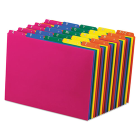 Pendaflex PFX40142 Poly Top Tab File Guides, 1/5-Cut Top Tab, A to Z, 8.5 x 11, Assorted Colors, 25/Set