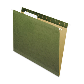 Pendaflex PFX415213 Reinforced Hanging File Folders with Printable Tab Inserts, Letter Size, 1/3-Cut Tabs, Standard Green, 25/Box