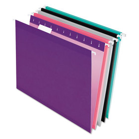 Pendaflex PFX415215ASST2 Reinforced Hanging Folders, 1/5 Tab, Letter, Assorted, 25/box