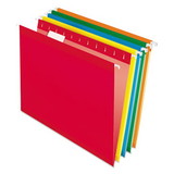 Pendaflex PFX415215ASST Colored Reinforced Hanging Folders, Letter Size, 1/5-Cut Tabs, Assorted Bright Colors, 25/Box