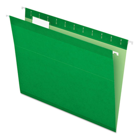 Pendaflex PFX415215BGR Reinforced Hanging Folders, 1/5 Tab, Letter, Bright Green, 25/box