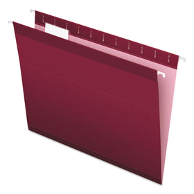Pendaflex PFX415215BUR Colored Reinforced Hanging Folders, Letter Size, 1/5-Cut Tabs, Burgundy, 25/Box