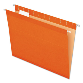 Pendaflex PFX415215ORA Reinforced Hanging Folders, 1/5 Tab, Letter, Orange, 25/box