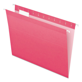 Pendaflex PFX415215PIN Colored Reinforced Hanging Folders, Letter Size, 1/5-Cut Tabs, Pink, 25/Box