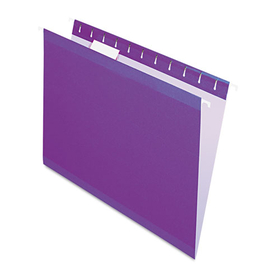Pendaflex PFX415215VIO Colored Reinforced Hanging Folders, Letter Size, 1/5-Cut Tabs, Violet, 25/Box