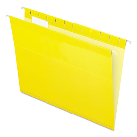 Pendaflex PFX415215YEL Reinforced Hanging Folders, 1/5 Tab, Letter, Yellow, 25/box