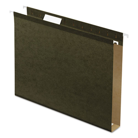 Pendaflex PFX4152X1 Extra Capacity Reinforced Hanging File Folders with Box Bottom, 1" Capacity, Letter Size, 1/5-Cut Tabs, Green, 25/Box
