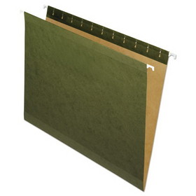 Pendaflex PFX4152 Reinforced Hanging File Folders, Letter Size, Straight Tabs, Standard Green, 25/Box
