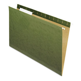 Pendaflex PFX415313 Reinforced Hanging File Folders with Printable Tab Inserts, Legal Size, 1/3-Cut Tabs, Standard Green, 25/Box