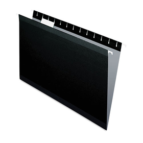 Pendaflex PFX415315BLA Reinforced Hanging Folders, 1/5 Tab, Legal, Black, 25/box
