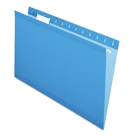 Pendaflex PFX415315BLU Colored Reinforced Hanging Folders, Legal Size, 1/5-Cut Tabs, Blue, 25/Box