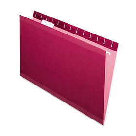 Pendaflex PFX415315BUR Colored Reinforced Hanging Folders, Legal Size, 1/5-Cut Tabs, Burgundy, 25/Box