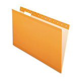 Pendaflex PFX415315ORA Colored Reinforced Hanging Folders, Legal Size, 1/5-Cut Tabs, Orange, 25/Box