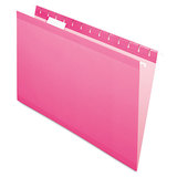 Pendaflex PFX415315PIN Reinforced Hanging Folders, 1/5 Tab, Legal, Pink, 25/box