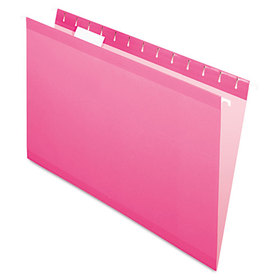 Pendaflex PFX415315PIN Colored Reinforced Hanging Folders, Legal Size, 1/5-Cut Tabs, Pink, 25/Box
